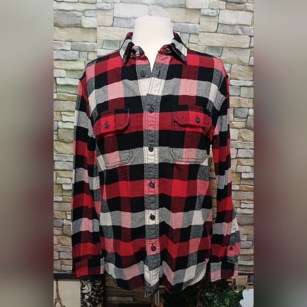 American Eagle Mens Heritage Plaid Flannel Size Medium Cottagecore